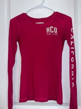 Hollister Vintage Hot Pink Surf Team Long Sleeve Tee